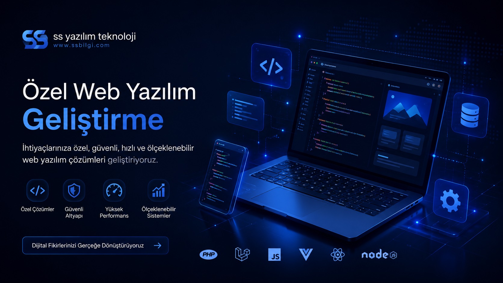 SS Yazılım Teknoloji kurumsal mobil uyumlu profesyonel internet sitesi tasarımı